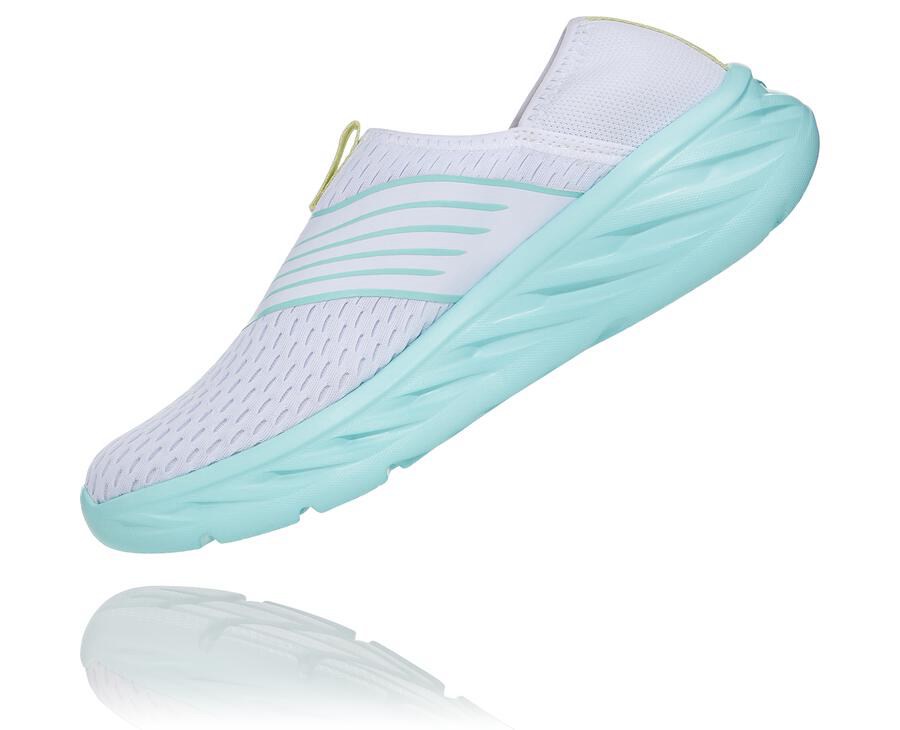 Sandale Hoka One One Ora Recovery Femme - Blanche/Bleu - DHG-851960